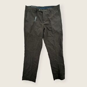 Eddie Domani Pants Mens 32‎ X 30 Stretch Flat Front Wrinkle Resistant Brown NEW